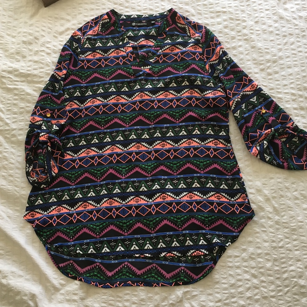 Versona Bright Aztec Tunic sz L